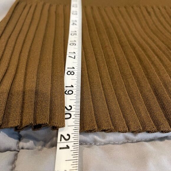 Exclusively Misook Vintage Golden Brown Pleated Skirt Pull On Size Medium - Picture 5 of 7